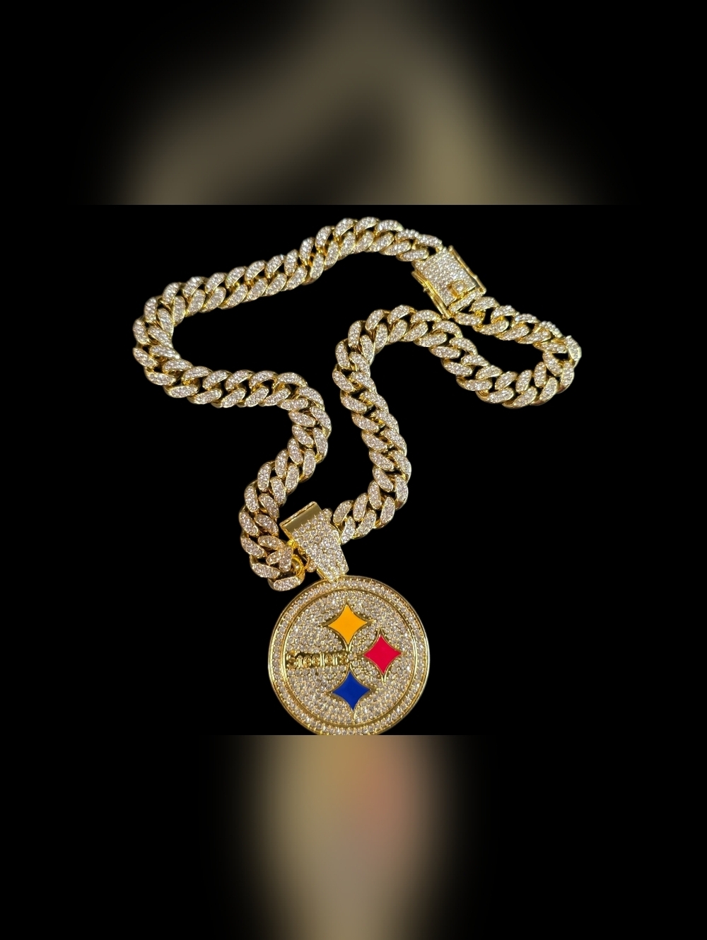 Pittsburgh Steelers Iced Out Pendant & 20" Cuban Link Chain Set